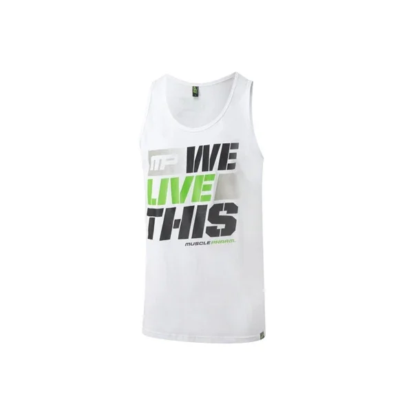 Musclepharm Sportswear Graphic Vest Live, Black-Witte - Image 2